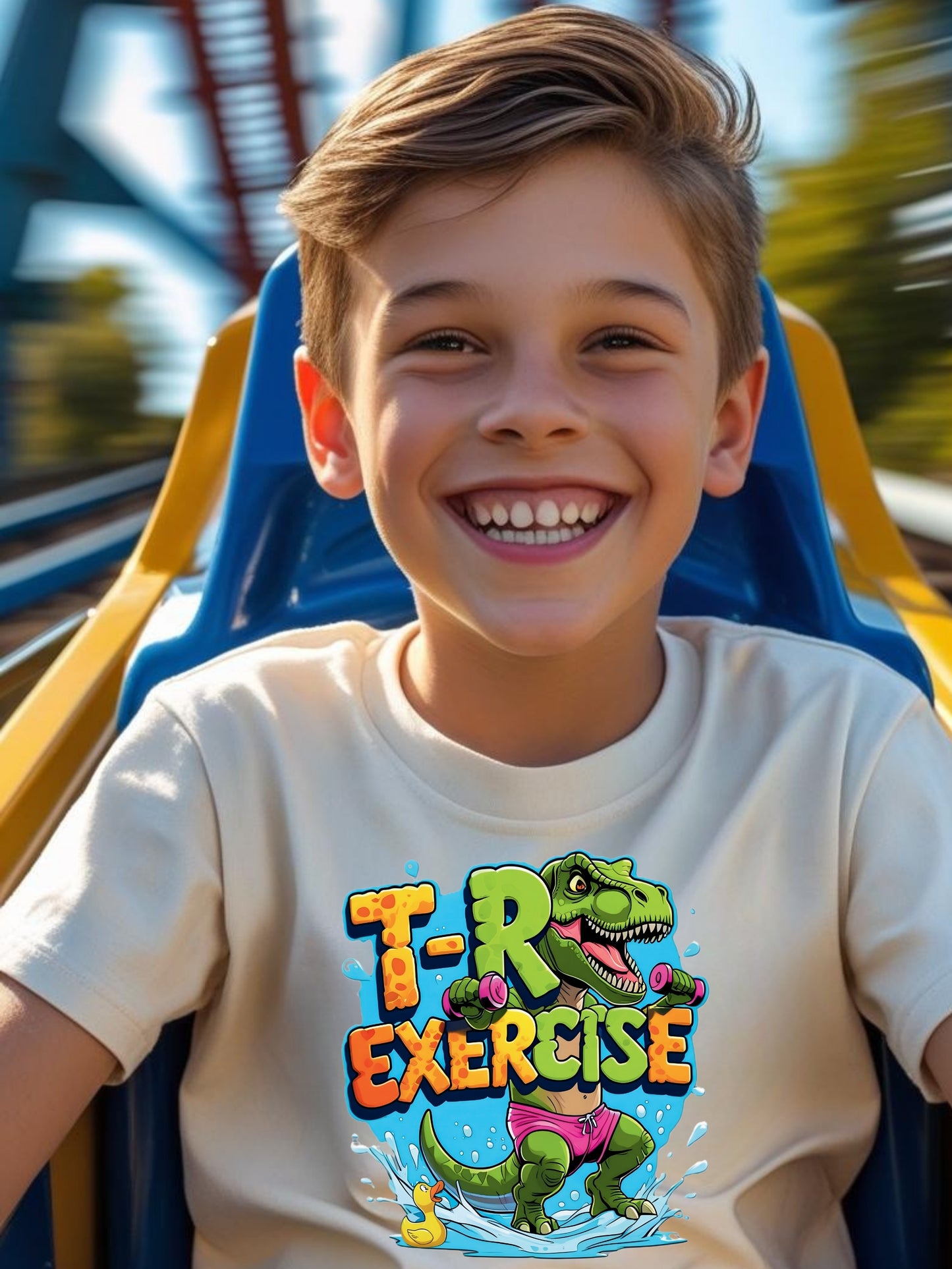 Funny Dinosaur Graphic Summer T-Shirt Kids – T-Rexercise