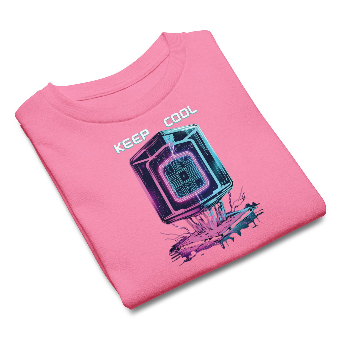 Cool Futuristic Tech Vibes Graphic Summer TShirt Kids | Cyber Ice Cube