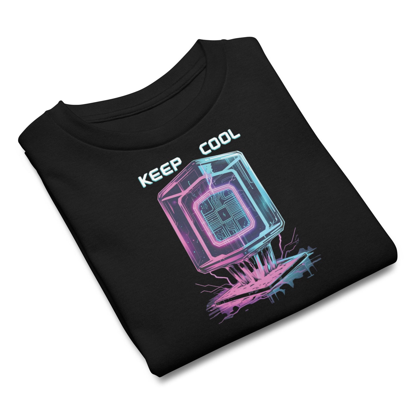 Cool Futuristic Tech Vibes Graphic Summer TShirt Kids | Cyber Ice Cube