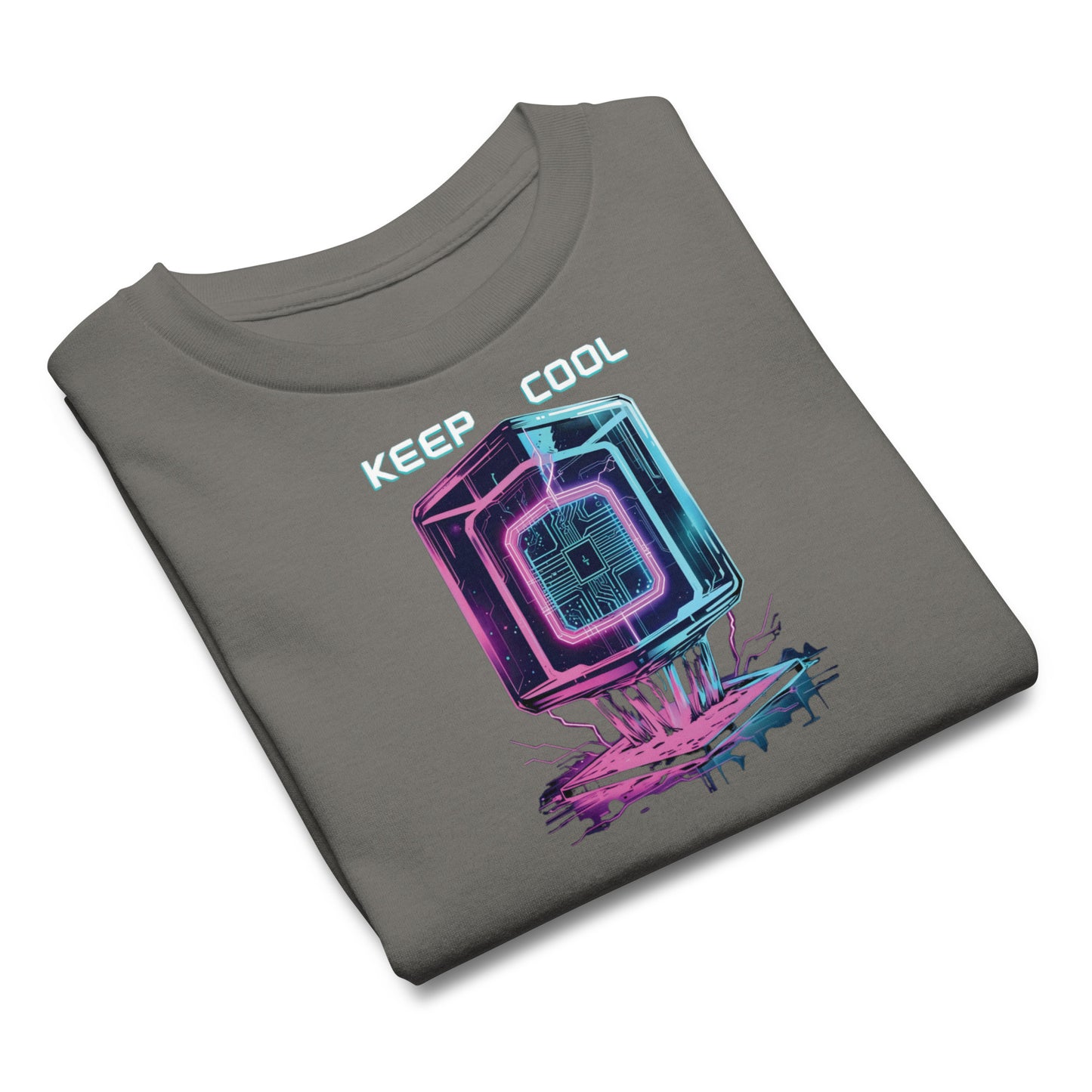 Cool Futuristic Tech Vibes Graphic Summer TShirt Kids | Cyber Ice Cube