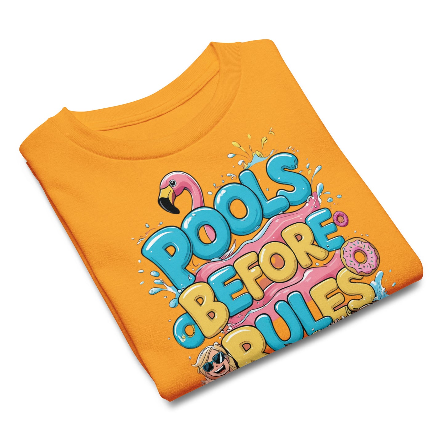 Funny Cheeky Graphic Summer T Shirt Kids | Pools Before Rules