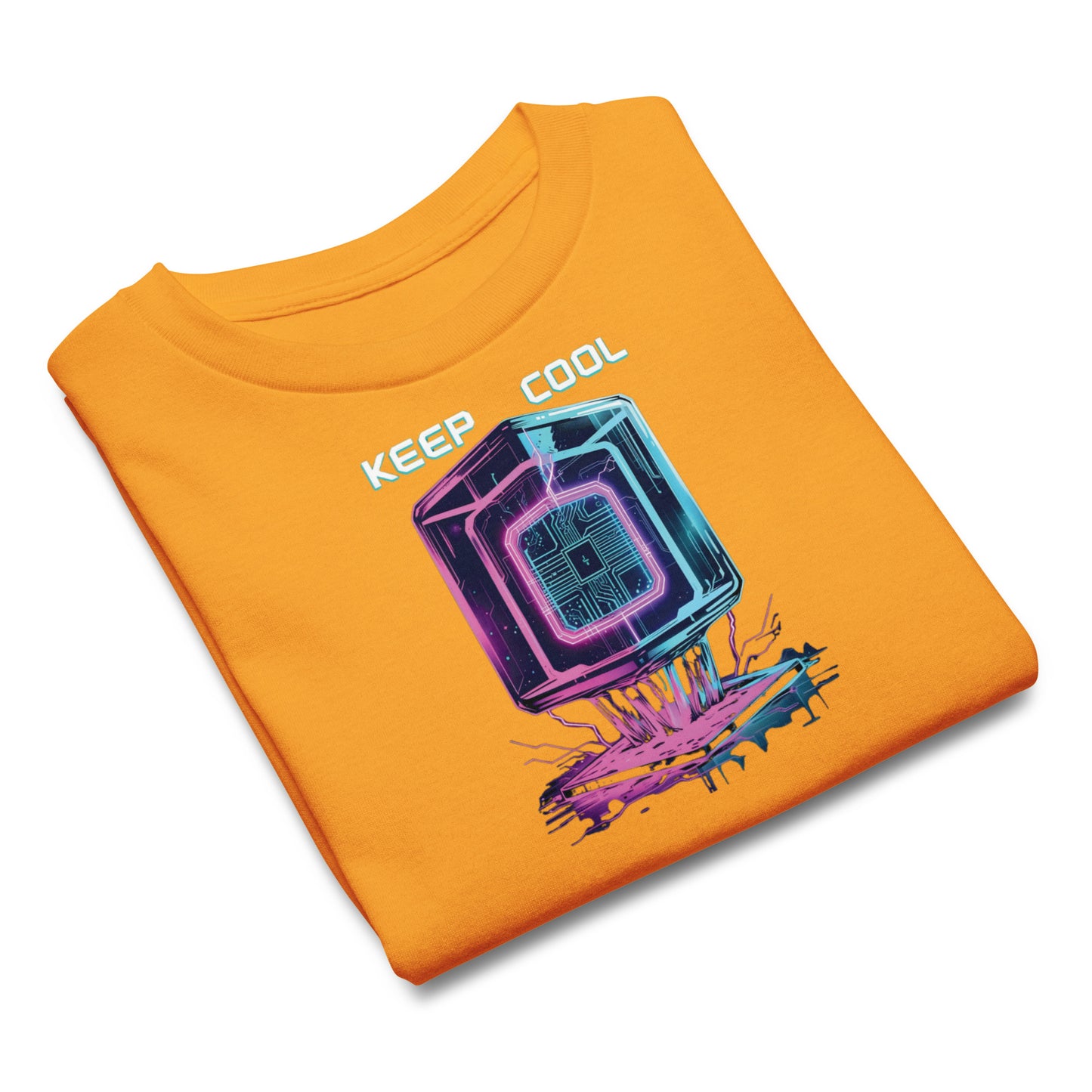 Cool Futuristic Tech Vibes Graphic Summer TShirt Kids | Cyber Ice Cube