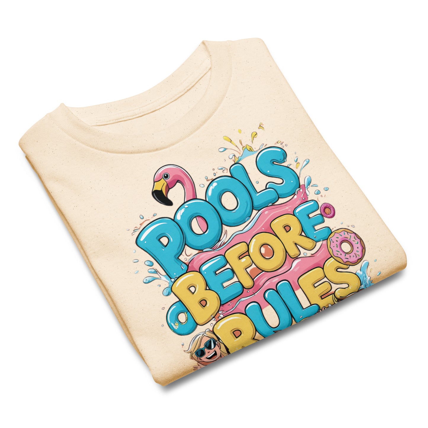 Funny Cheeky Graphic Summer T Shirt Kids | Pools Before Rules