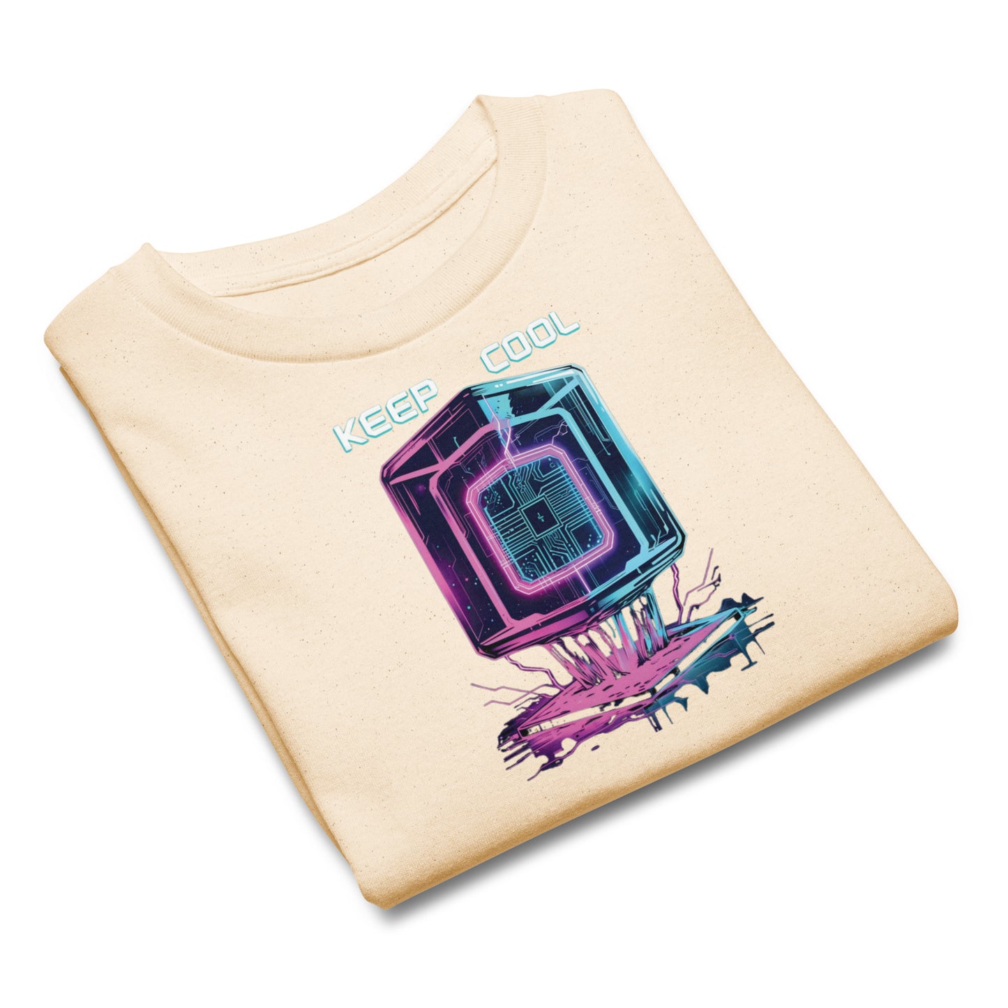 Cool Futuristic Tech Vibes Graphic Summer TShirt Kids | Cyber Ice Cube