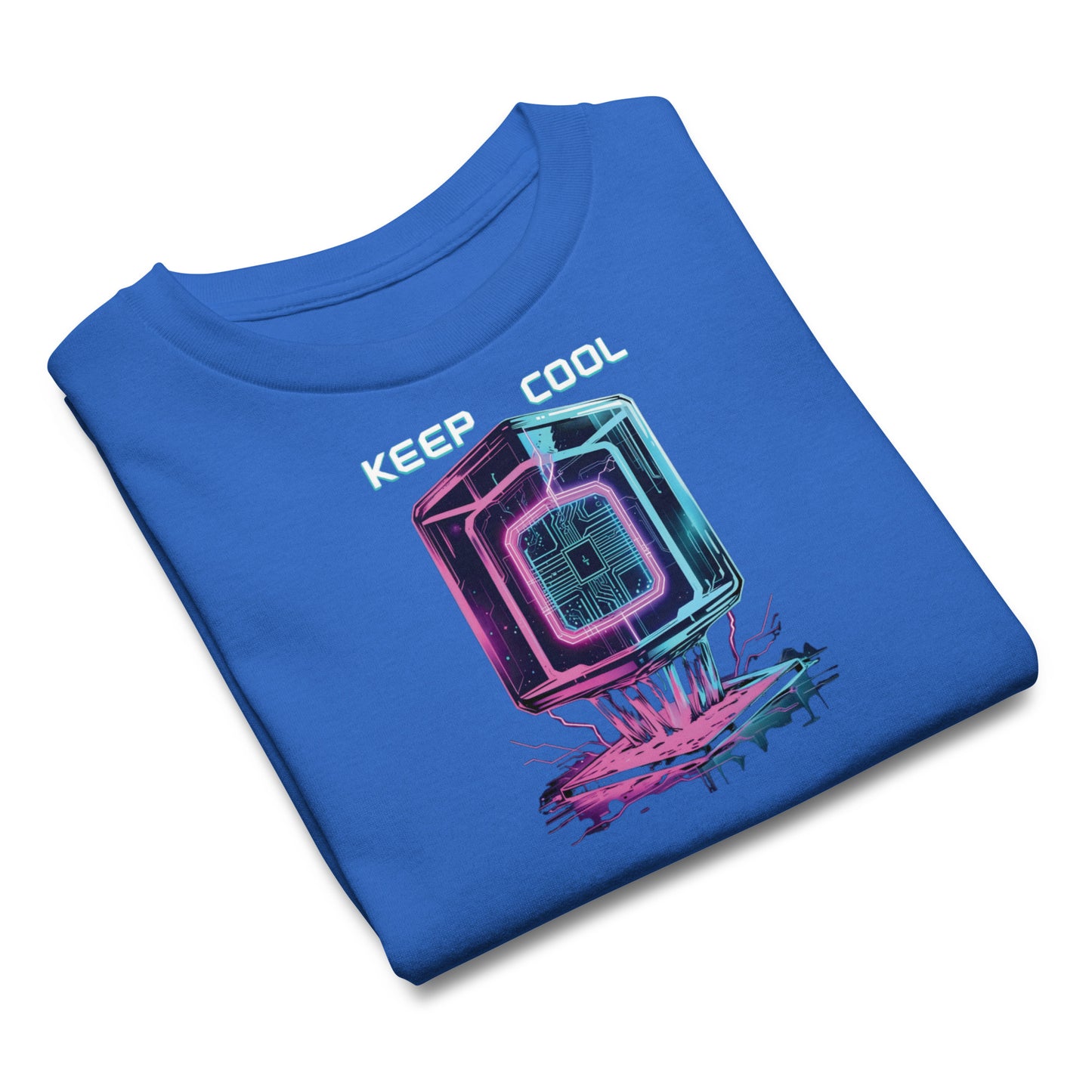 Cool Futuristic Tech Vibes Graphic Summer TShirt Kids | Cyber Ice Cube