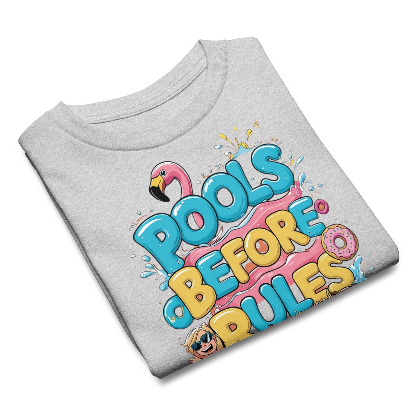 Funny Cheeky Graphic Summer T Shirt Kids | Pools Before Rules