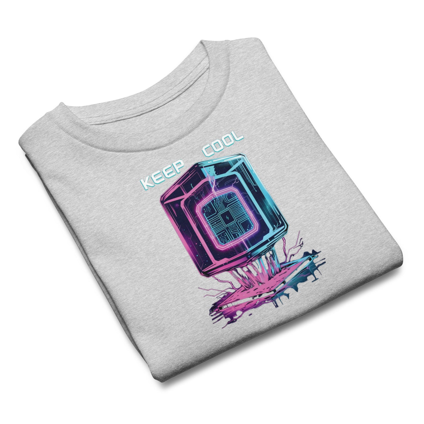 Cool Futuristic Tech Vibes Graphic Summer TShirt Kids | Cyber Ice Cube