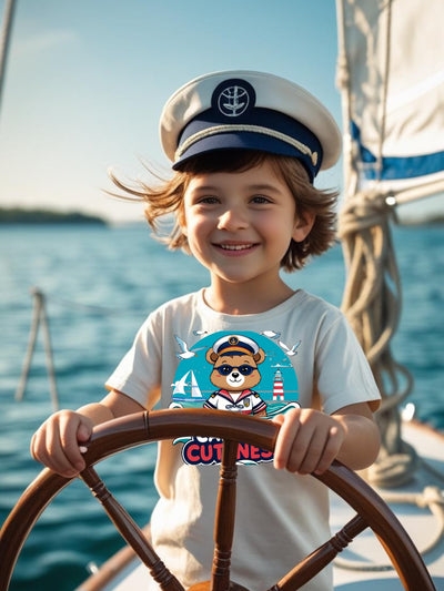 Cute Nautical Graphic Summer T-Shirt Kids | 'Captain Cuteness'