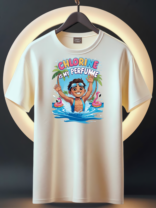 Boys Summer Swim T-Shirt – Funny “Chlorine Is My Perfume” Shirt for Kids