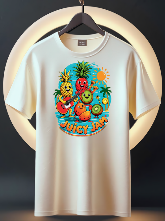 Juicy Jam – Fun Fruit Band Summer T-Shirt for Kids & Youth | Musical Fruit Graphic Tee