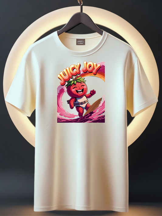 Juicy Joy – Strawberry Splash Summer T-Shirt for Kids & Youth | Fun Fruit Graphic Tee