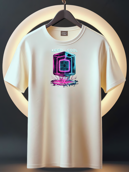 Cyber Ice Cube Summer T-Shirt for Kids & Youth | Futuristic Cool Tech Vibes