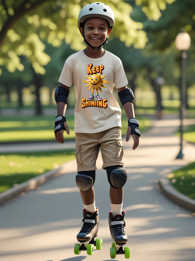 Positive Humorous Graphic Summer T Shirt for Kids | Keep Shining