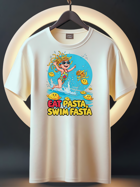 Eat Pasta – Swim Fasta Girls’ Summer T-Shirt | Fun Swimmer Tee for Kids & Youth