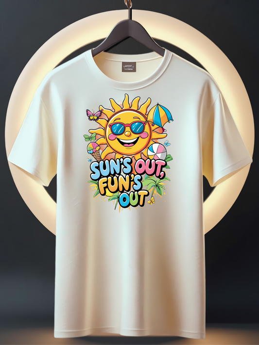 Summer T-Shirt for Kids & Youth Sun’s Out – Fun’s Out  | Outdoor Play Summer Tee