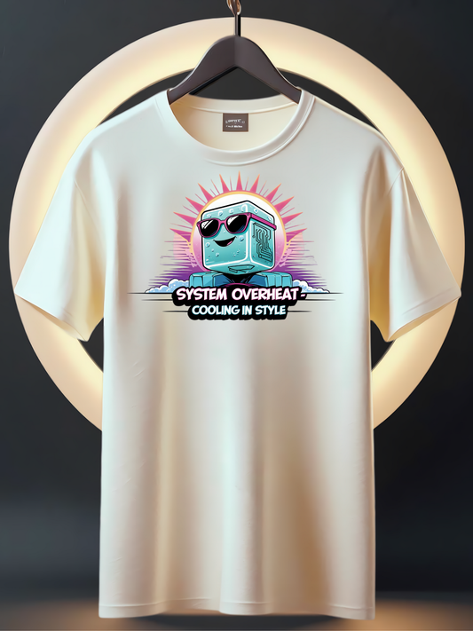 Kids’ “System Overheat, Cooling in Style” Summer T-Shirt – Funny Tech-Inspired Graphic Tee